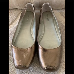 Nine West bronze metallic flats